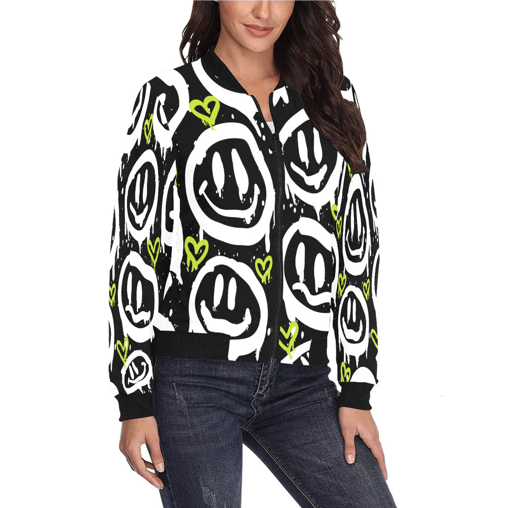 Women's All Over Print  Bomber Jacket (Model H36)