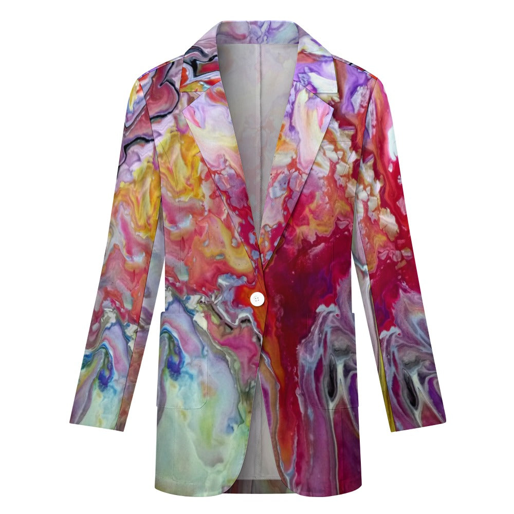 Women's Afro-Centric Geometric Print Blazer Jacket
