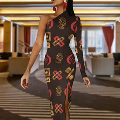 Half Sleeve Slit Dress