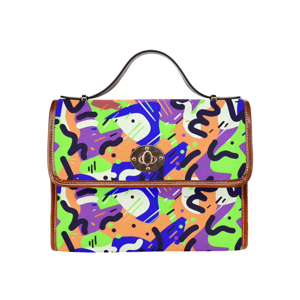 Waterproof Canvas Bag-Brown (All Over Print) (1641)