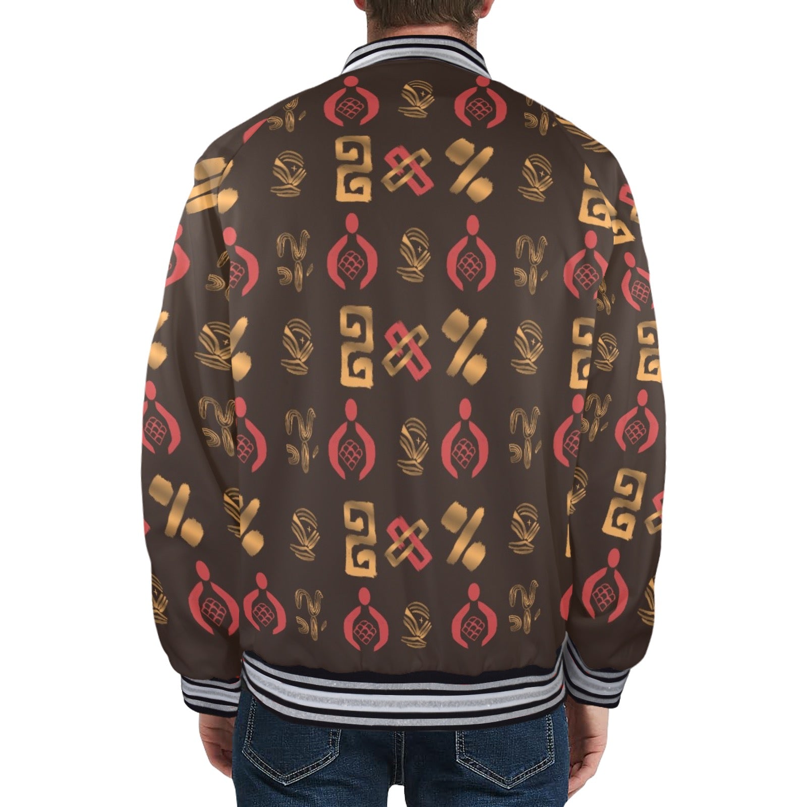 New Men's Striped Trim Bomber Jacket
