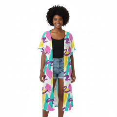 Women's Mid-Length Side Slits Chiffon Cover Up (H50)