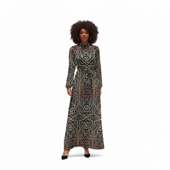 Women's Long Sleeve High Neck Dress