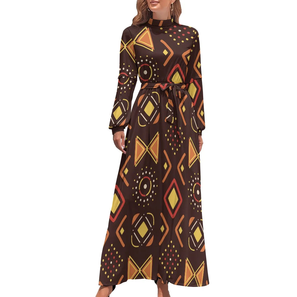 Women's Long Sleeve High Neck Dress