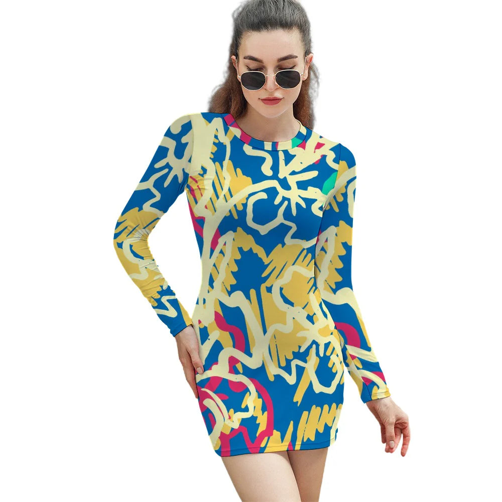 Women's Elegant Long Sleeve Skinny Dress