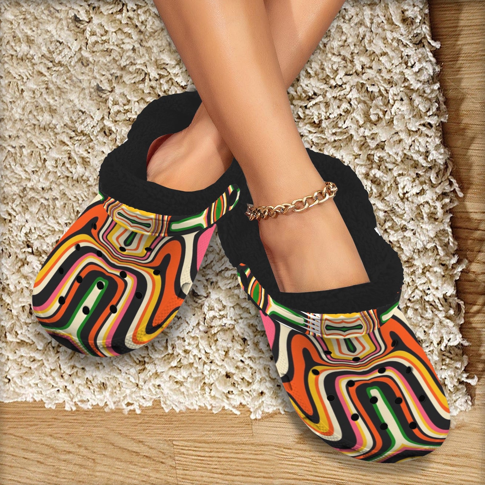 Custom Print Fleece Lined Adults Clogs
