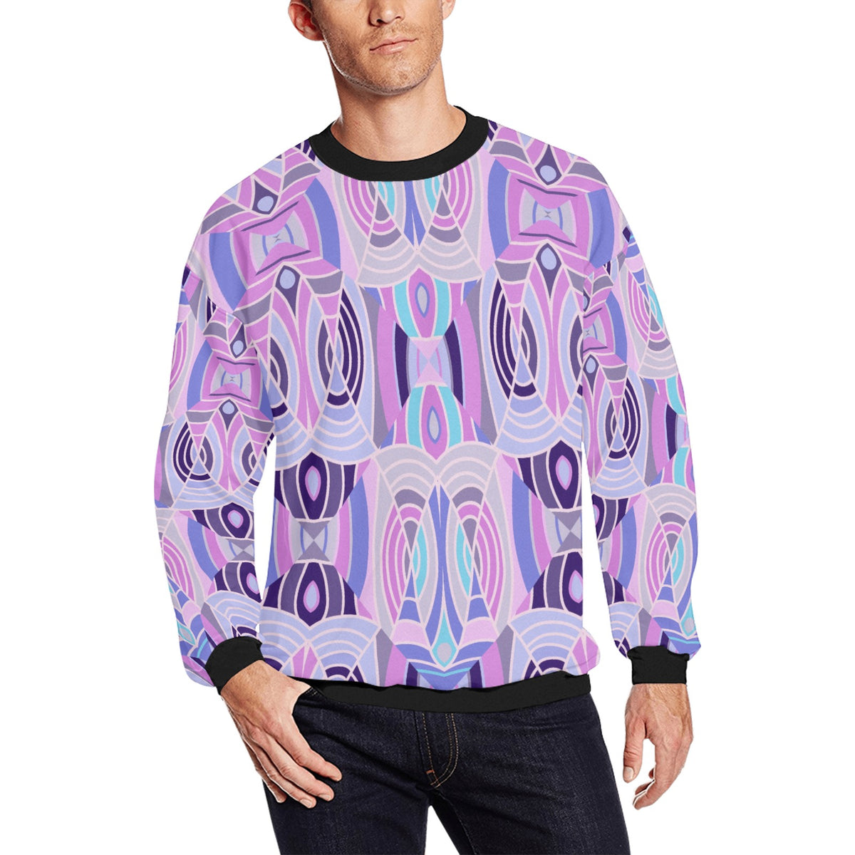 Men's All-Over Print Sweatshirt (Model H18)
