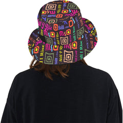 AfroCentrc Pattern  Black culture Black History Harlem Renaissance Unisex Summer Bucket Hat (Harlem Print Magic)