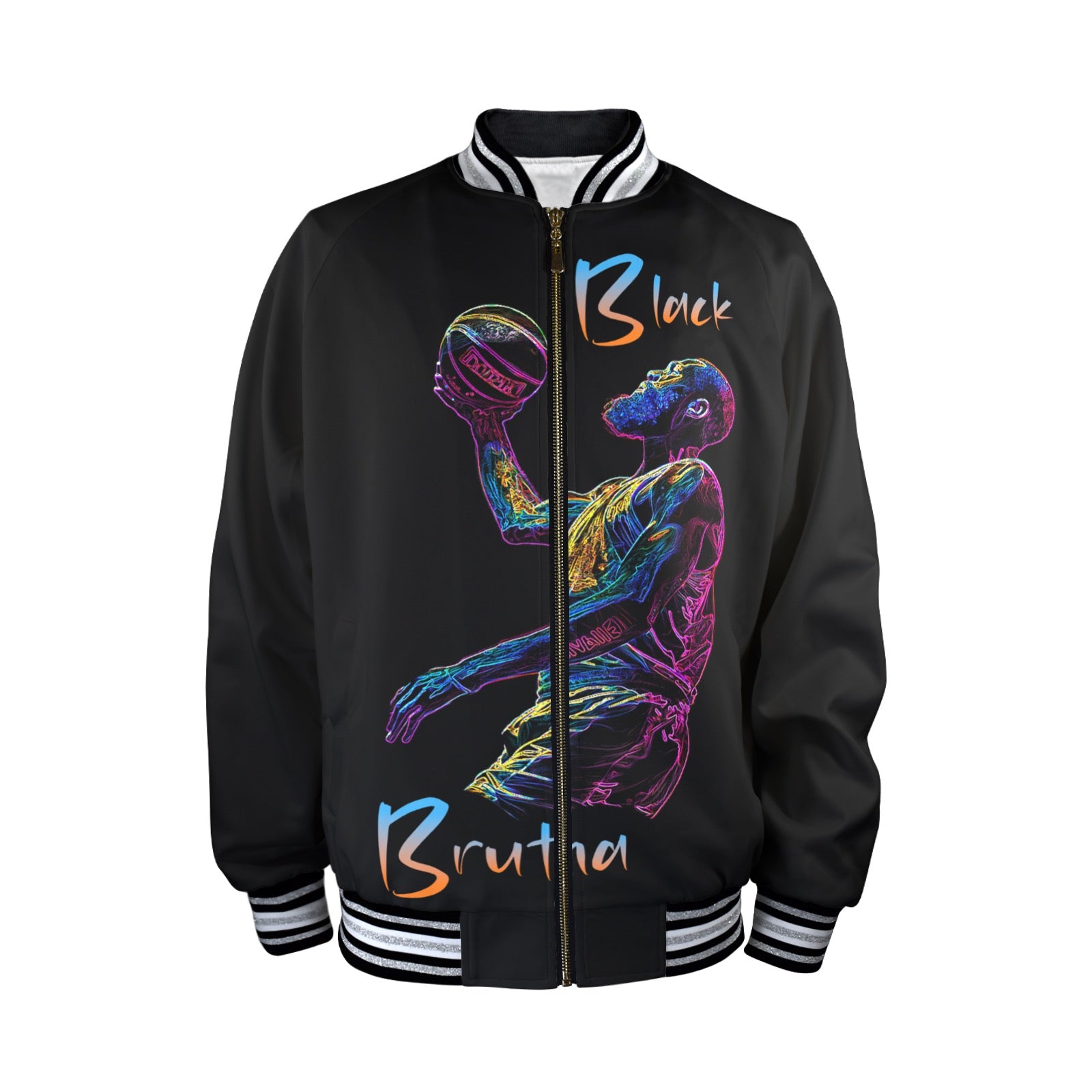 New Men's Striped Trim Bomber Jacket