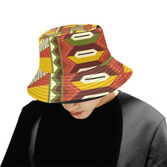 AfroCentrc Pattern  Black culture Black History Harlem Renaissance Unisex Summer Bucket Hat ( Harlem Print Magic)