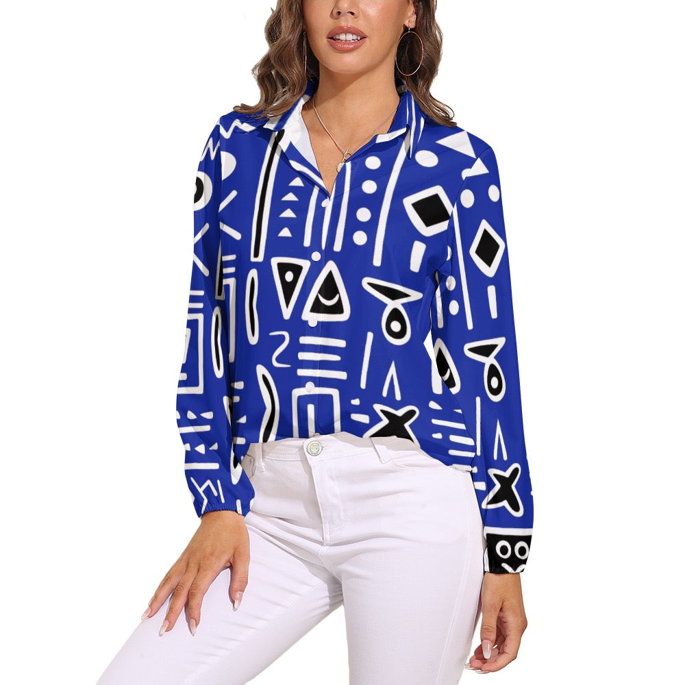 Vintage Casual Long Sleeve Shirt Top