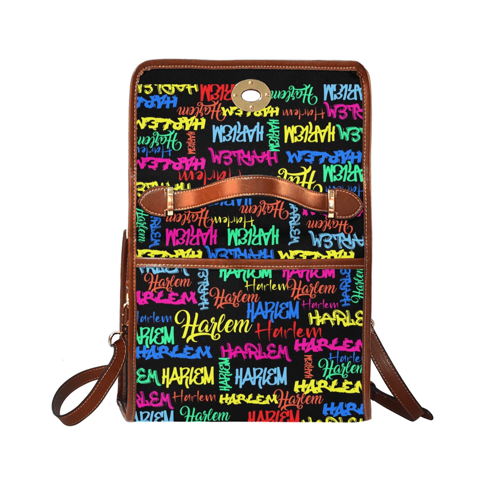 Waterproof Canvas Bag-Brown (All Over Print) (1641)