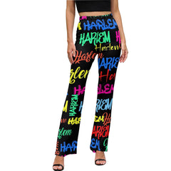 AfroCentrc Pattern  Black culture Black History Harlem Renaissance LP Flared Pants  ( Harlem Print Magic)