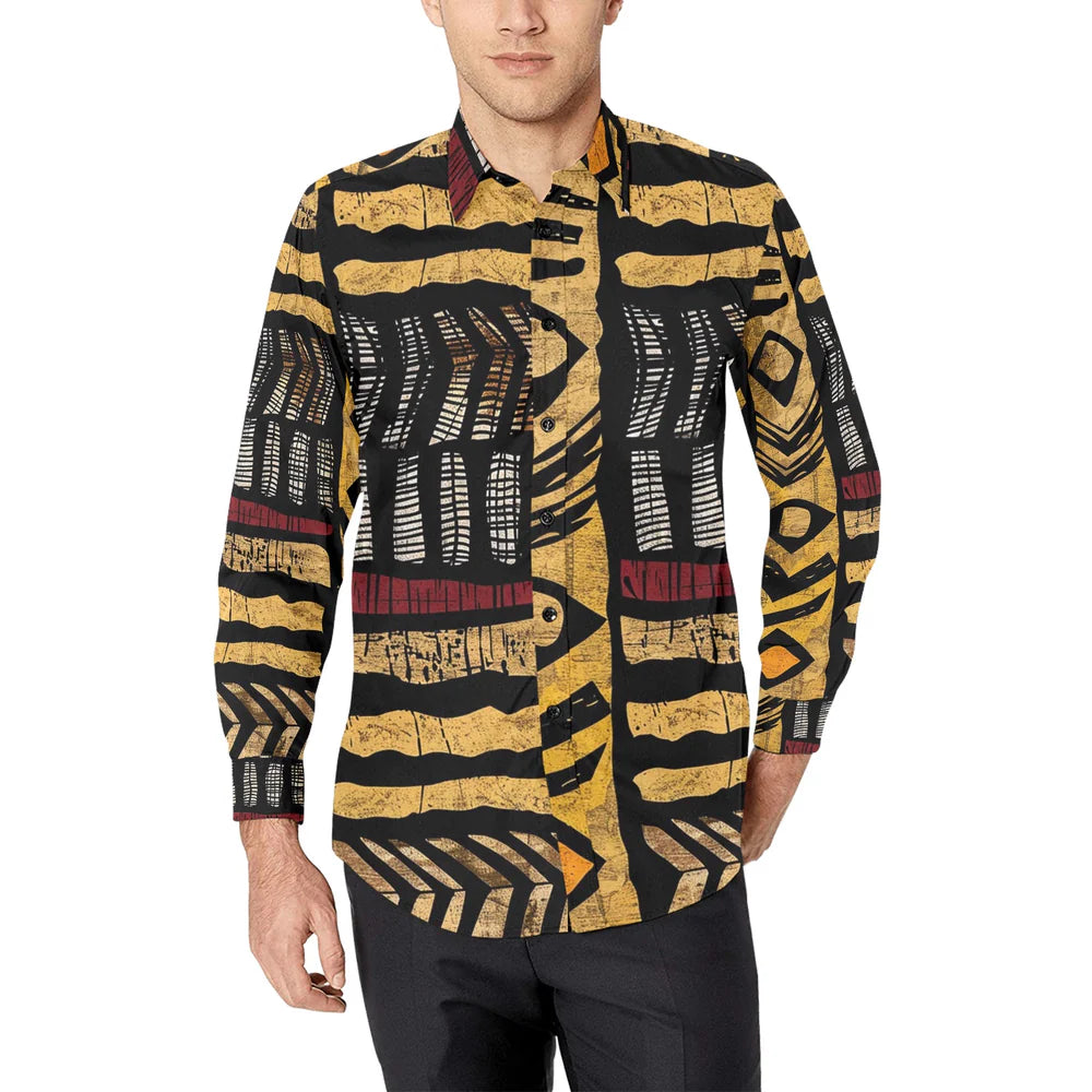 Men's All Over Print Long Sleeve Shirt(Without Pocket)(T61)