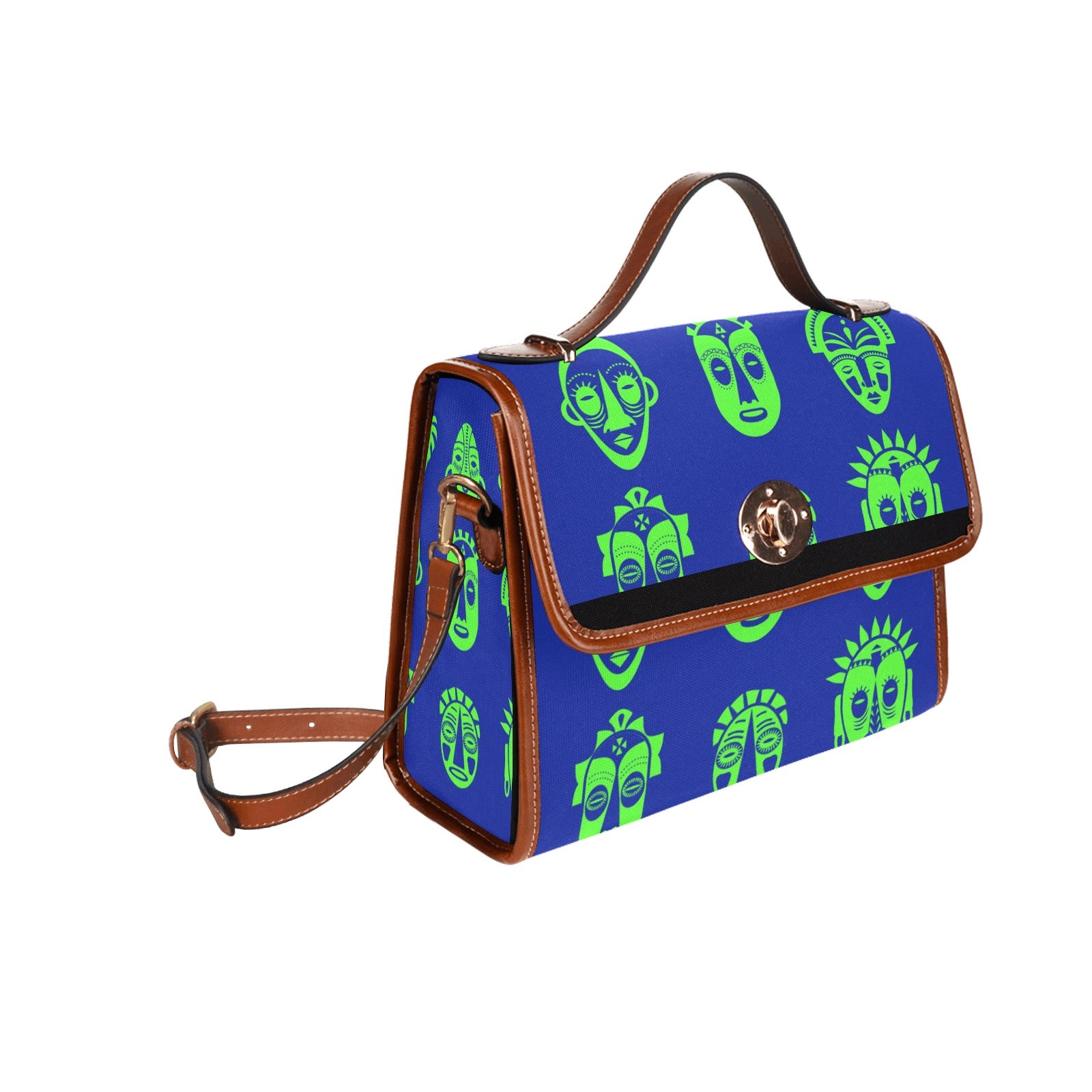 Waterproof Canvas Bag-Brown (All Over Print) (1641)