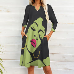 7-point sleeve dress