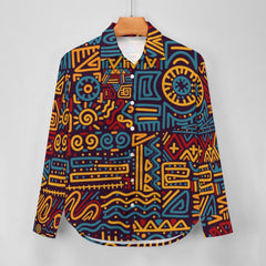 AfroCentrc Pattern  Black culture Black History Harlem Renaissance Women's long sleeved lining ( Harlem Print Magic)