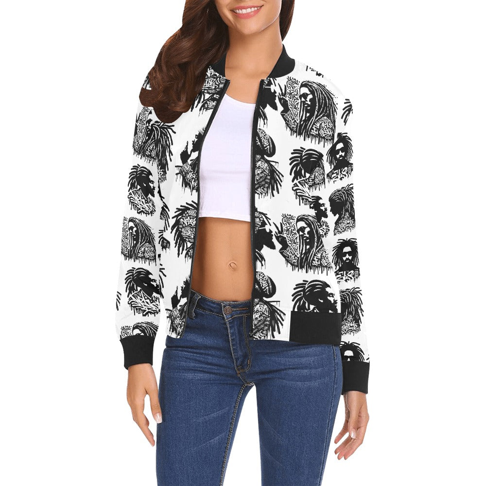 All Over Print Bomber Jacket for Women ( H19)