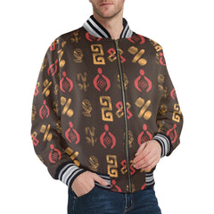New Men's Striped Trim Bomber Jacket