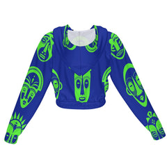 Women's Chiffon Cropped Jacket zipper coat