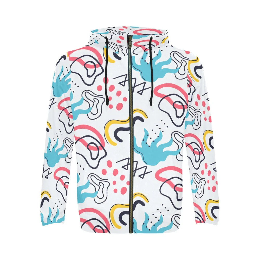 Men’s All Over Print Full-Zip Hoodie (Model H14)