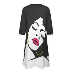 7-point sleeve dress