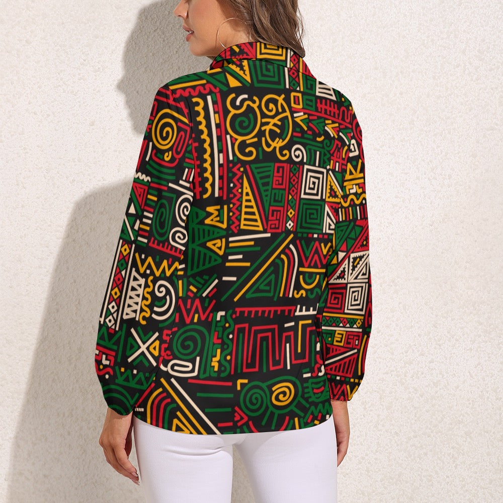 Vintage Casual Long Sleeve Shirt Top