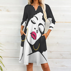 7-point sleeve dress