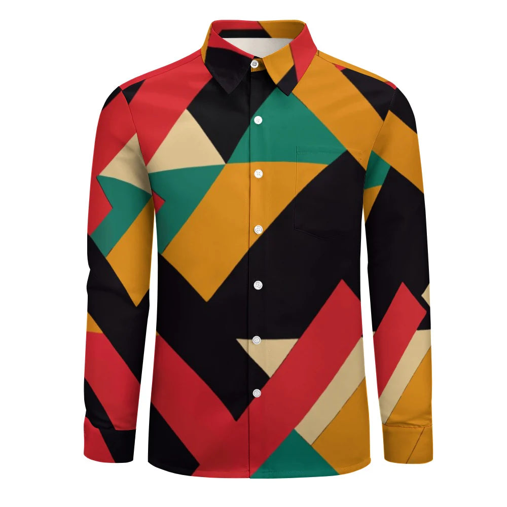 Peach Velvet Casual One Pocket Long Sleeve Shirt HPM