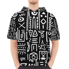 Men's Short Sleeve Fleece Hoodie (H54)