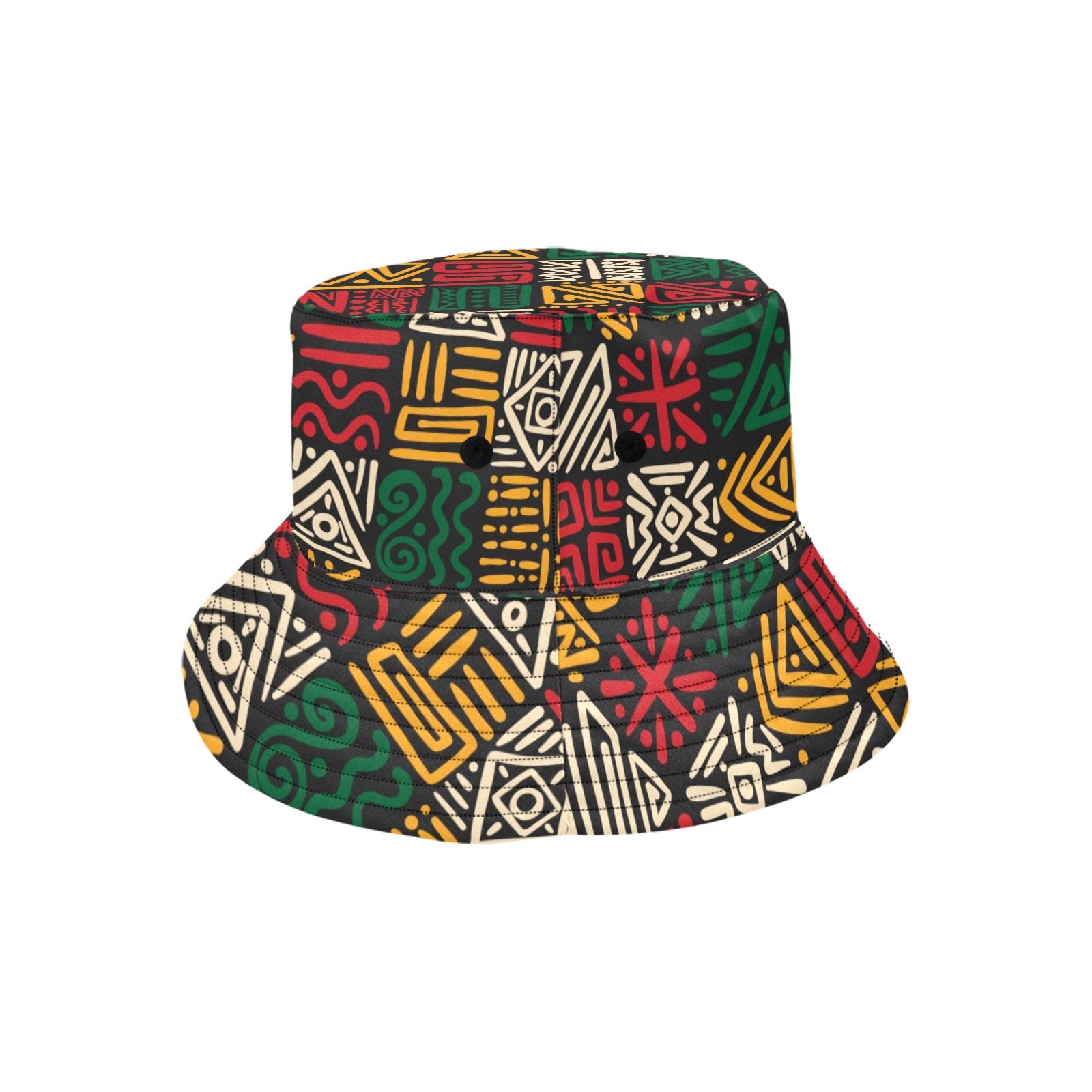 AfroCentrc Pattern  Black culture Black History Harlem RenaissanceUnisex Summer Bucket Hat ( Harlem Print Magic)