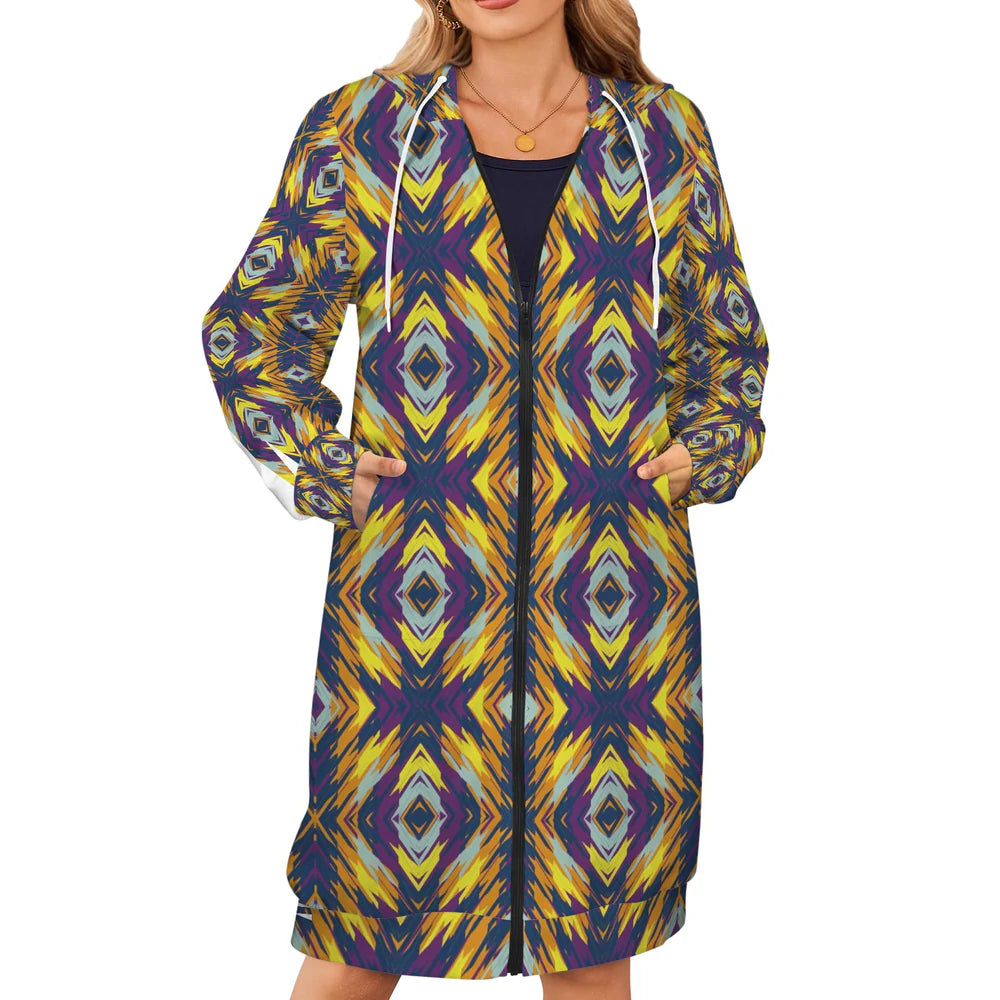 Women's Long Hooded Coat (H72)