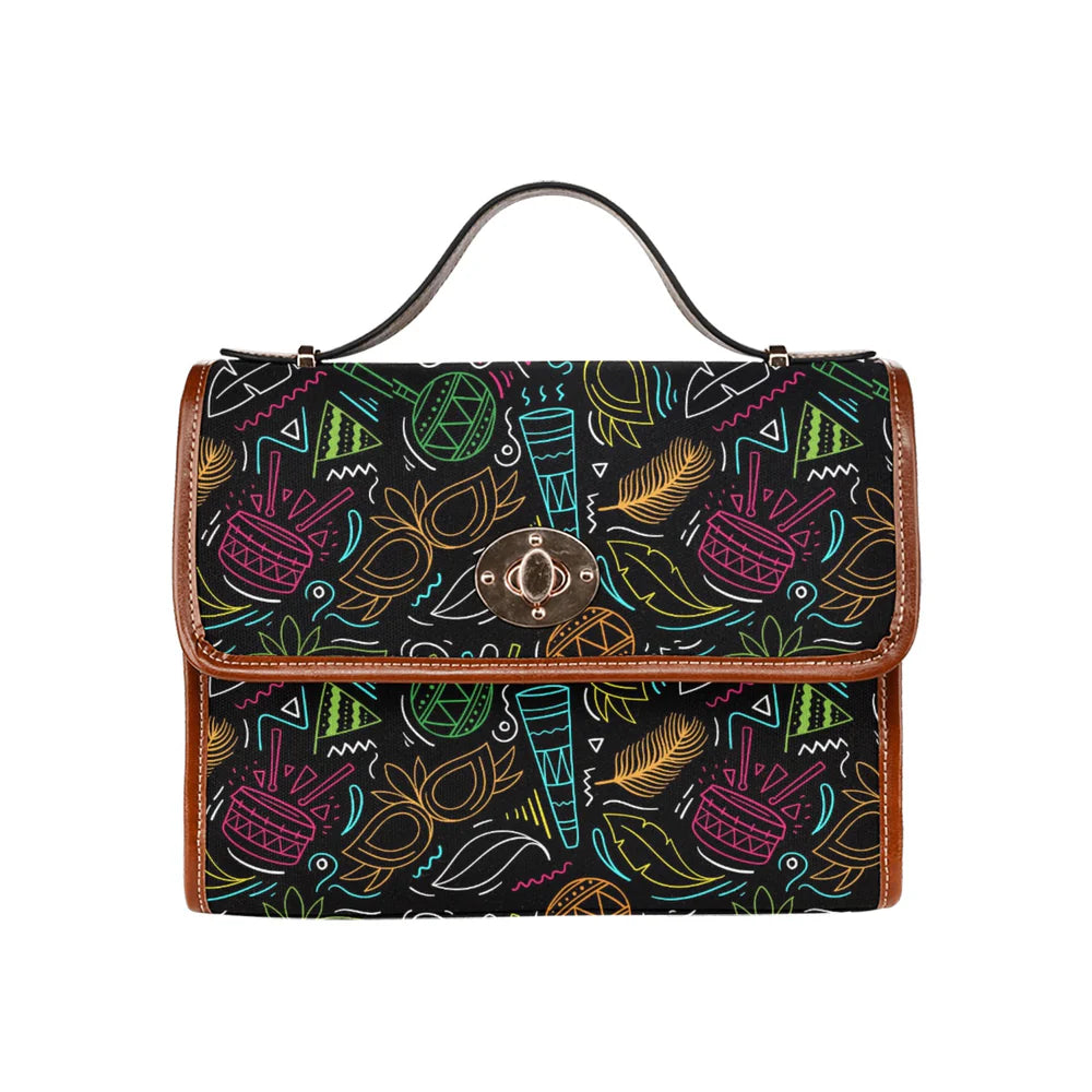 Waterproof Canvas Bag-Brown (All Over Print) (1641)