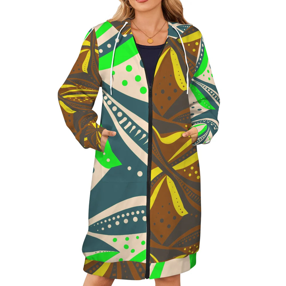 Women's Long Hooded Coat (H72)