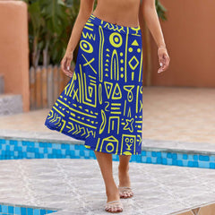 AfroCentrc Pattern  Black culture Black History Harlem Renaissance Skirt ( Harlem Print Magic)