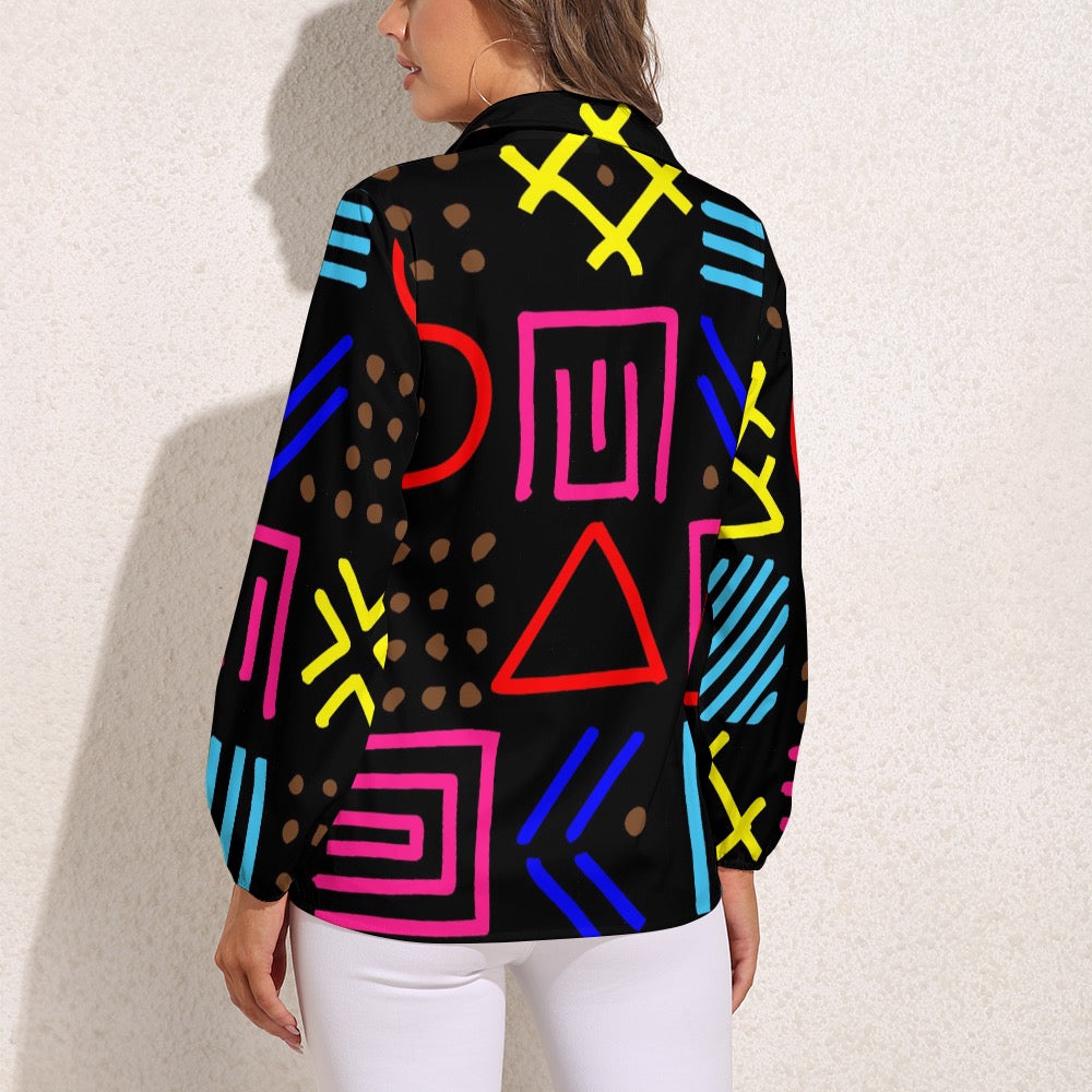 Vintage Casual Long Sleeve Shirt Top