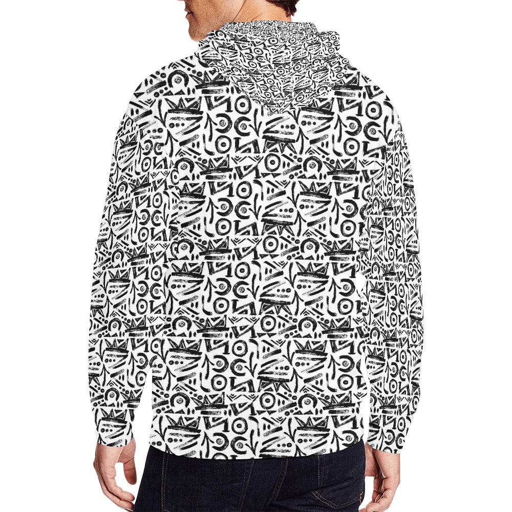 Men's All Over Print Full Zip Hoodie (Model H14)