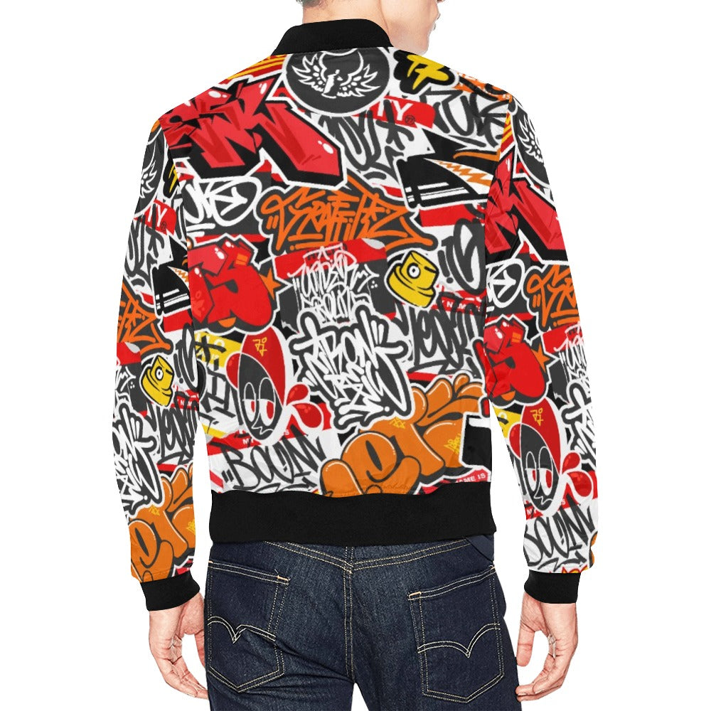 Men's All Over Print Bomber Jacket (Model H19)