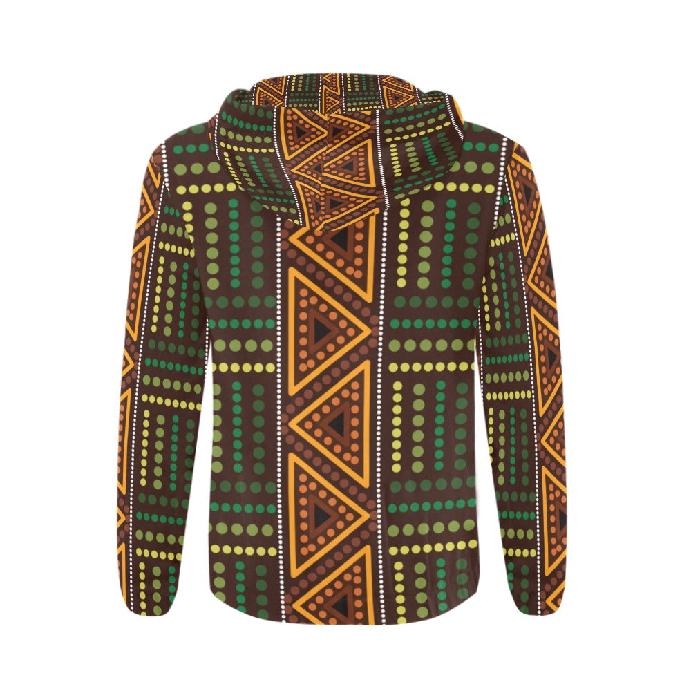 Men’s African Print Full Zip Hoodie – All-Over Tribal Pattern Fashion Jacket (4)