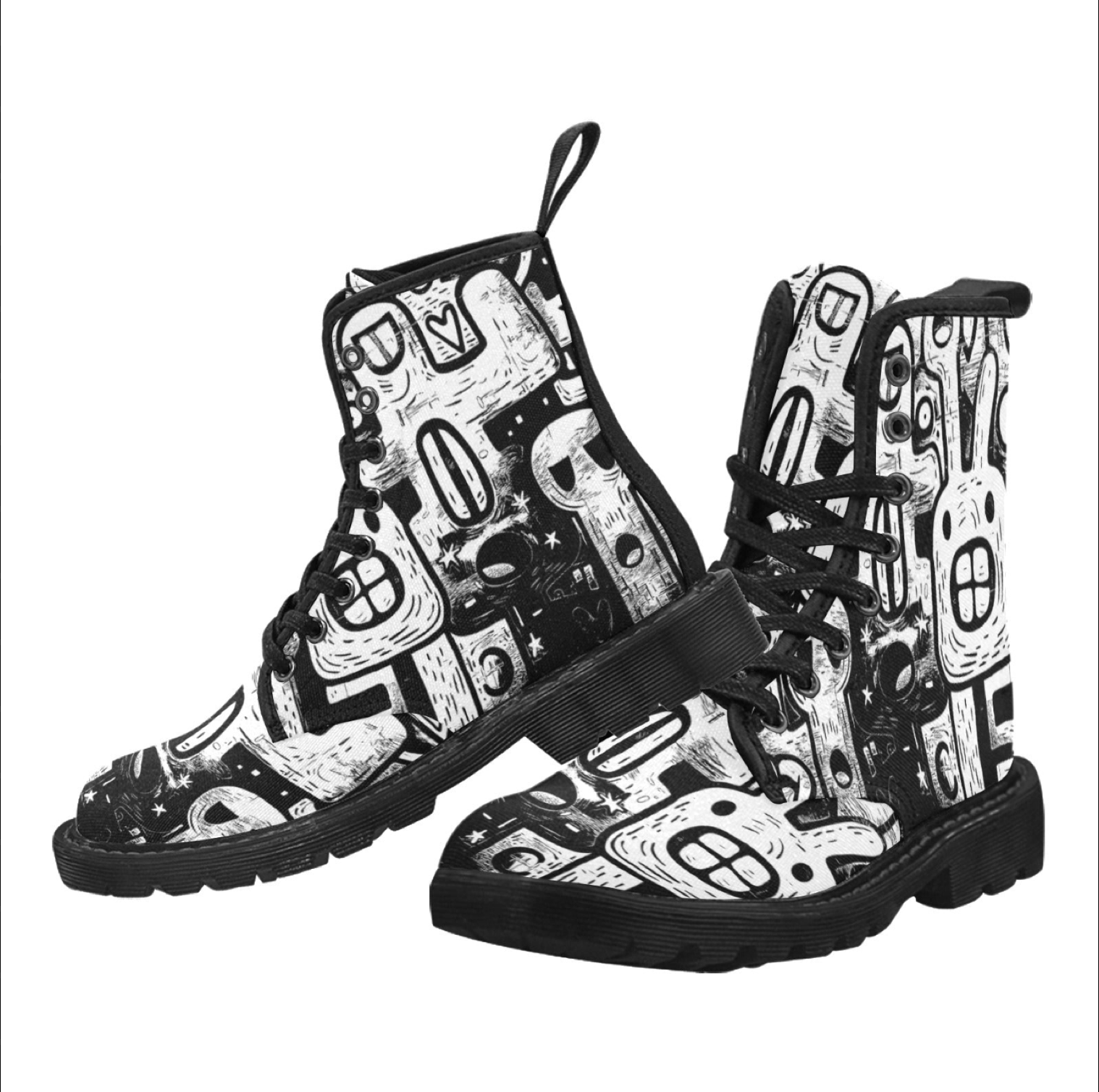 Men's Lace Up Canvas Bootss (Model1203H)