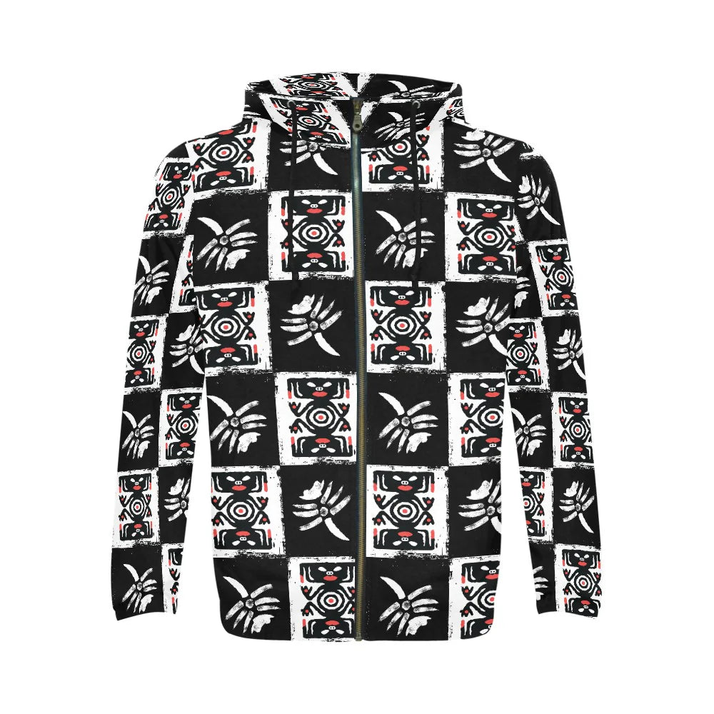 Sweat à capuche zippé pour homme, imprimé intégral (Modèle H14) 