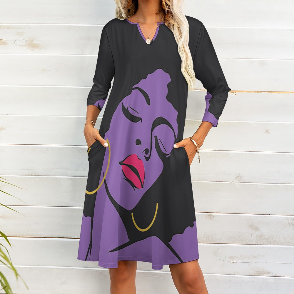 7-point sleeve dress