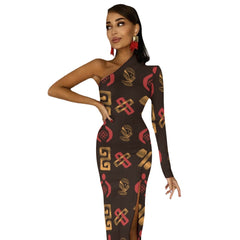 Half Sleeve Slit Dress