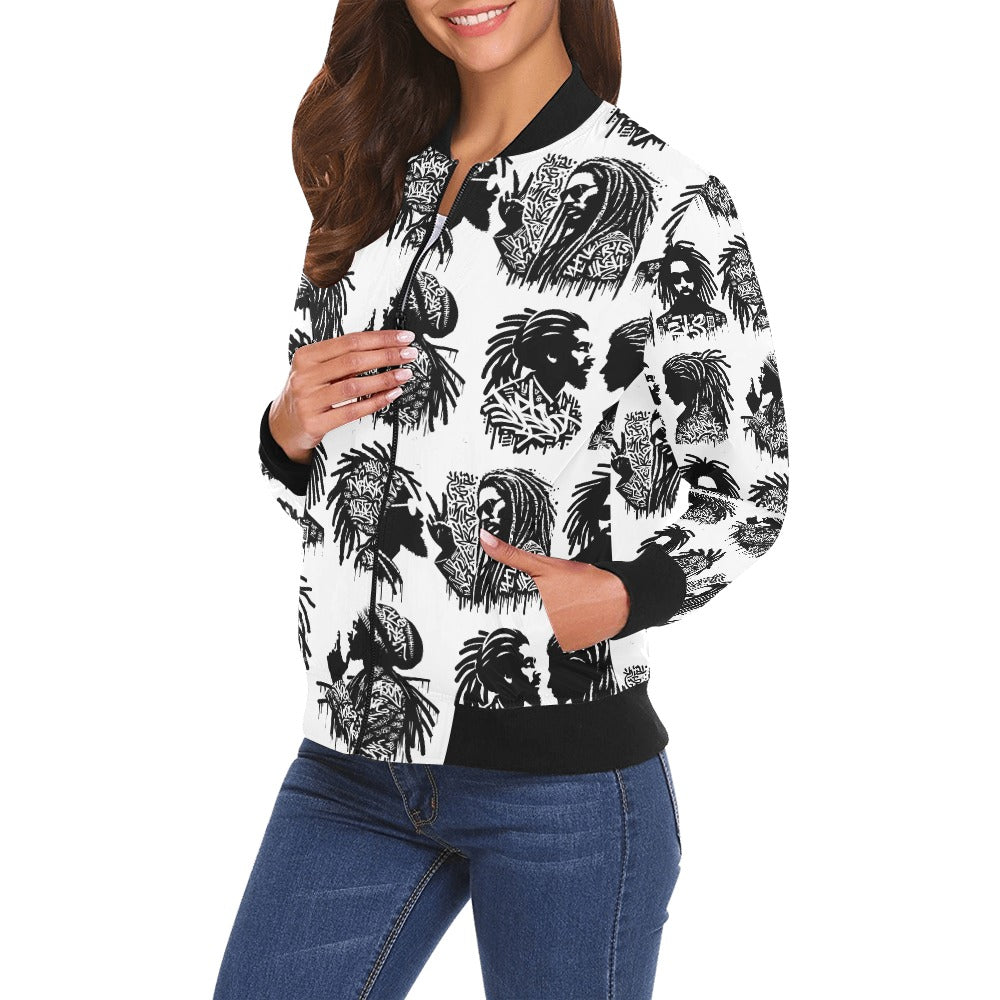 All Over Print Bomber Jacket for Women ( H19)