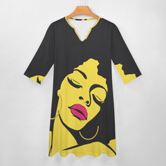 7-point sleeve dress