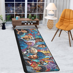 African-American Heroes Area Rug with Black Binding  7'x3'3''