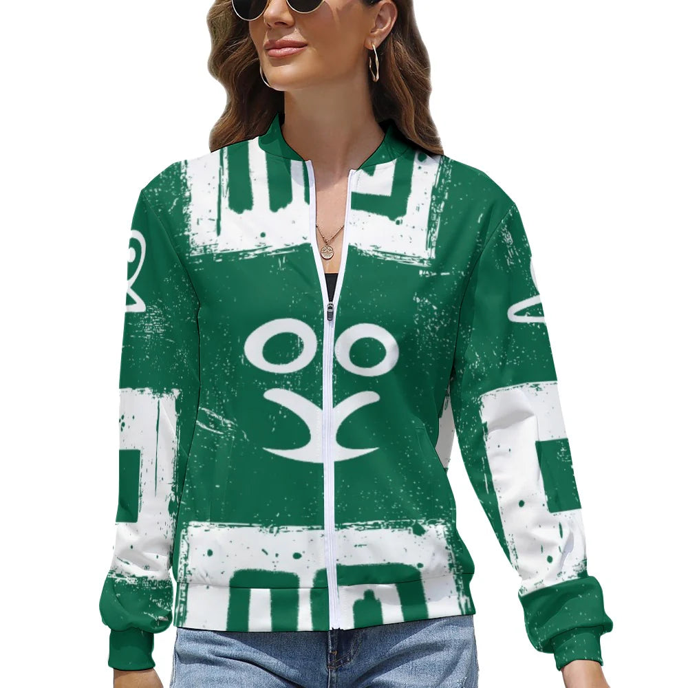 cropped womens zip up jacket casual style