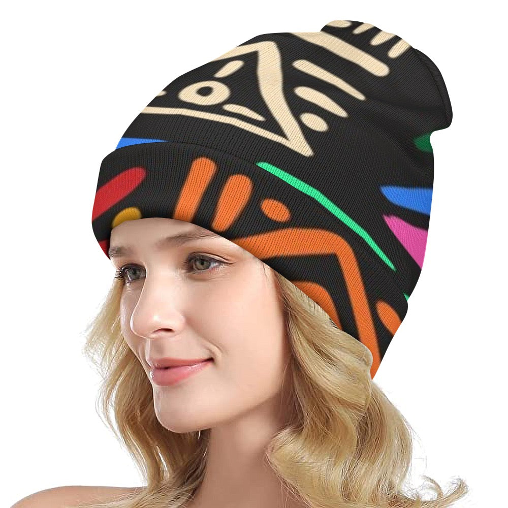 Full printed knitted hat