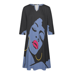 7-point sleeve dress