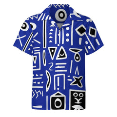 Afrocentrc Pattern  Black culture Black History Harlem Renaissance Cuban collar shirt ( Harlem Print Magic)